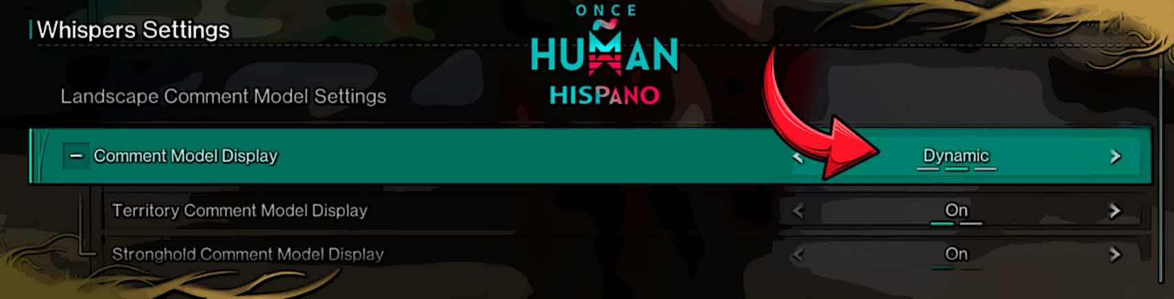 Menu de opciones de Once Human